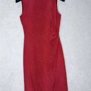 Sleeveless Red Printed Sheath Dress - Vintage - David Warren New York